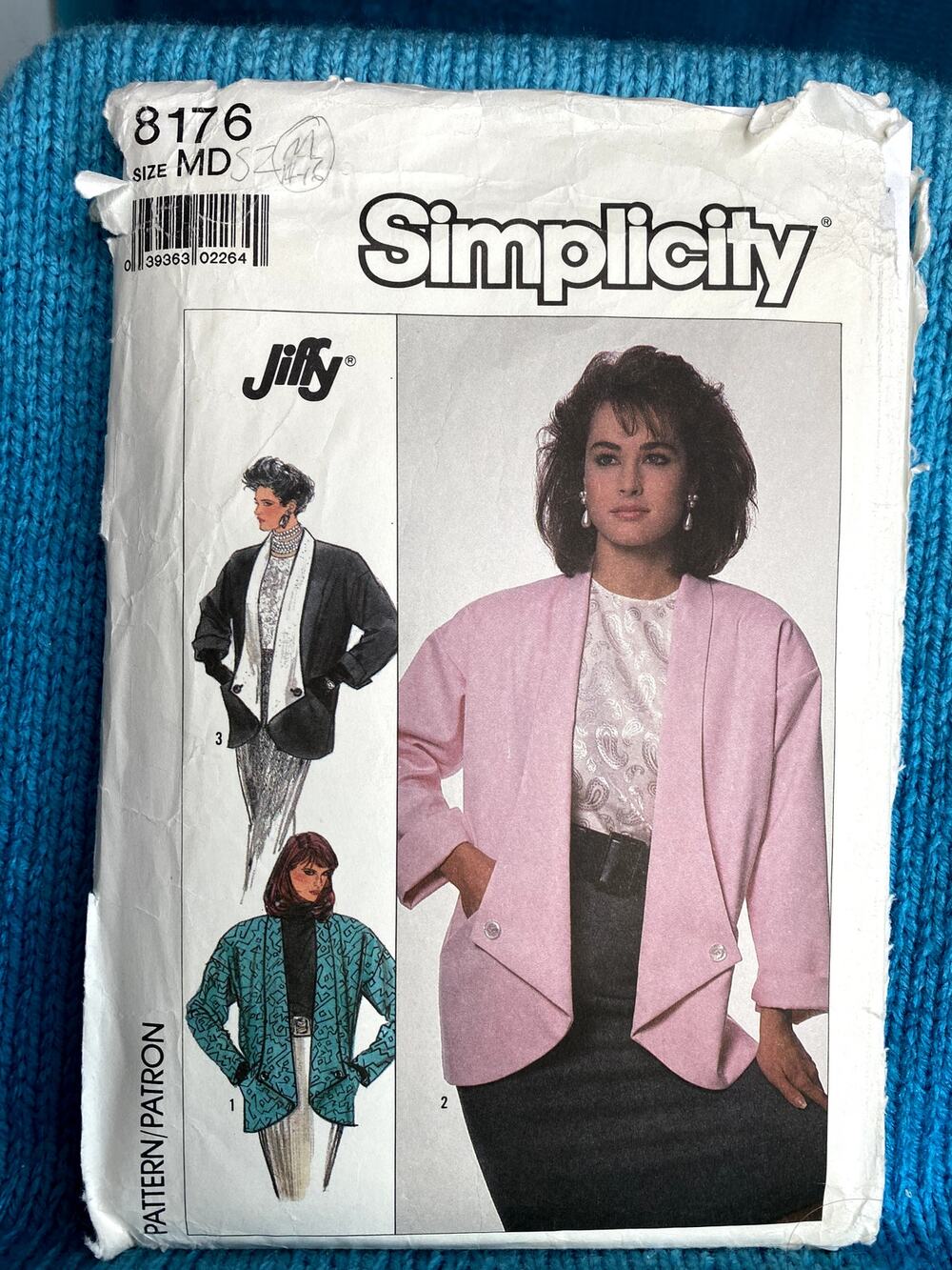 Simplicity 8176 Sewing pattern Blazer oversized lapel size M 14-16